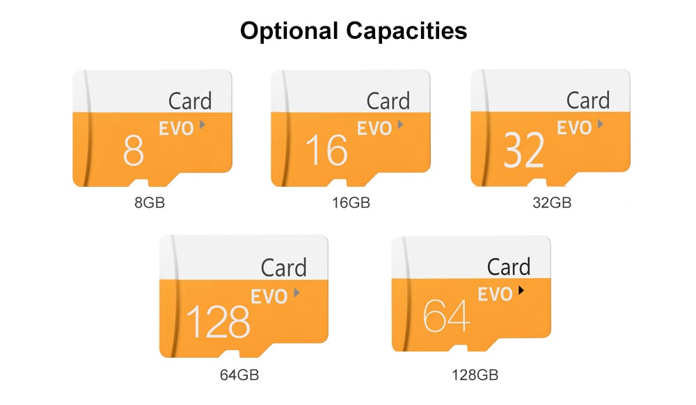 TF / Micro SD Card with Card Sleeve- School Bus Yellow 8G