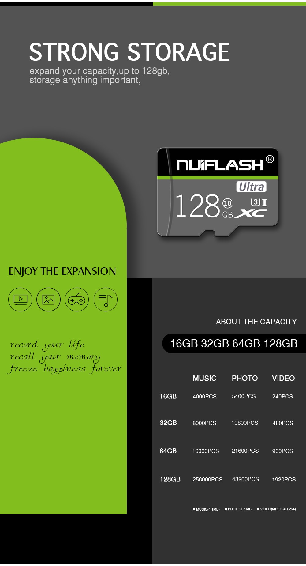 NUIFLASH TF Micro SD Memory Card with Holder - Multi-A 16GB