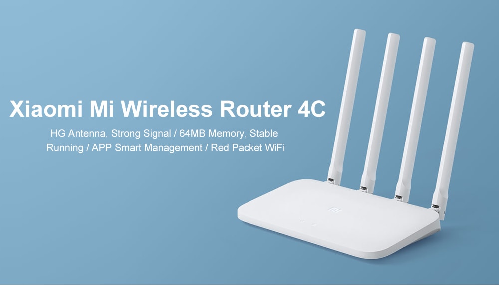 Original Xiaomi Mi 4C Wireless Router 300Mbps / Four Antennas / 2.4GHz- White