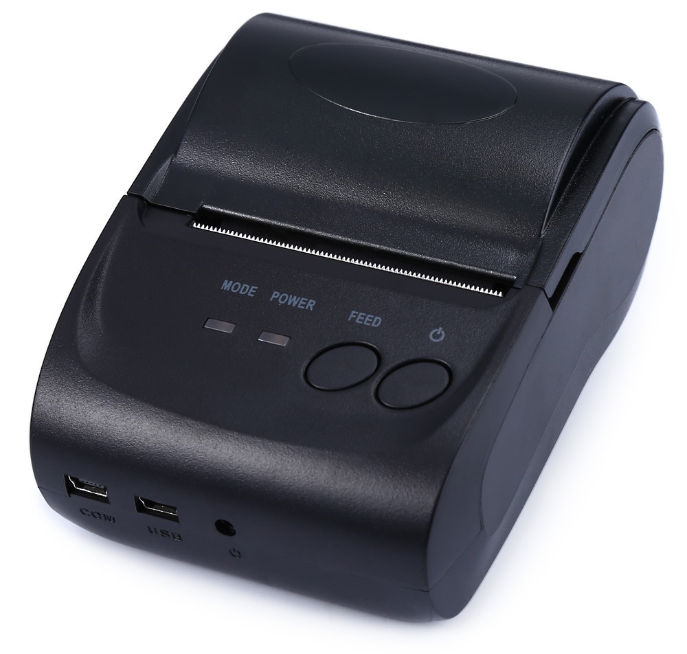 ZJ - 5802LD Mini Bluetooth 2.0 3.0 4.0 58mm Thermal Receipt Printer- Black EU Plug