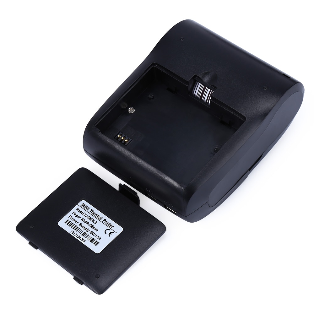ZJ - 5802LD Mini Bluetooth 2.0 3.0 4.0 58mm Thermal Receipt Printer- Black EU Plug