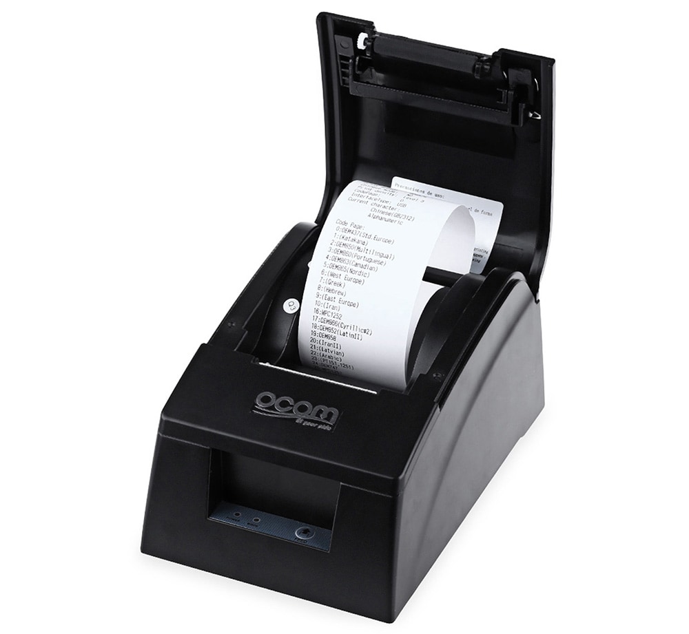 OCPP - 586 58mm Portable USB Thermal Receipt Printer for POS Machine- Black EU Plug
