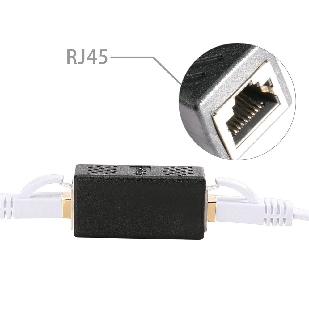 RJ45 Lan Connector Network Cable Adapter Shield- White
