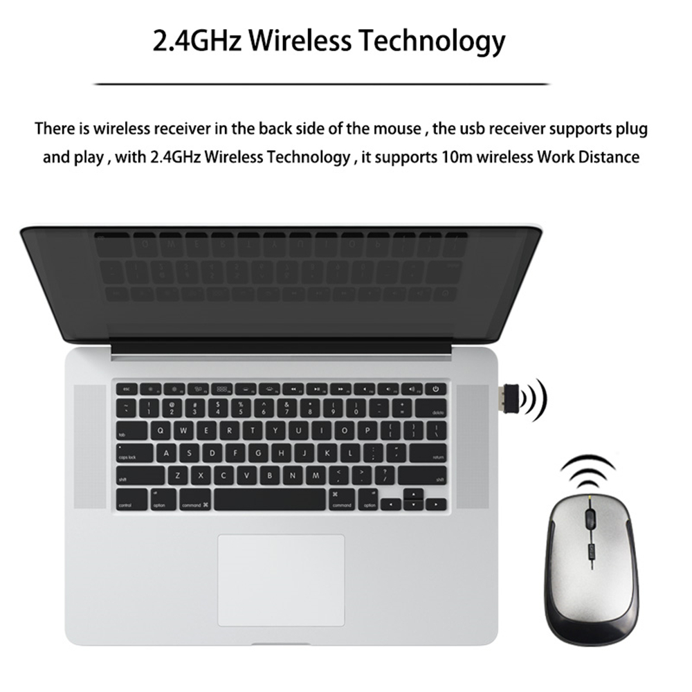 Ultra-Slim Mini USB 2.4G Wireless Mouse Optical for PC Laptop Desktop- Black