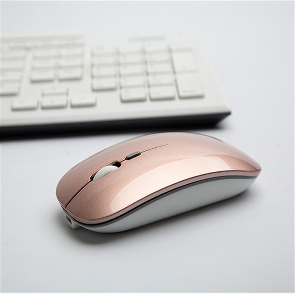 Rechargeable Wireless Mouse 2.4GHz Optical Ultrathin Mice for Computer Laptop- White
