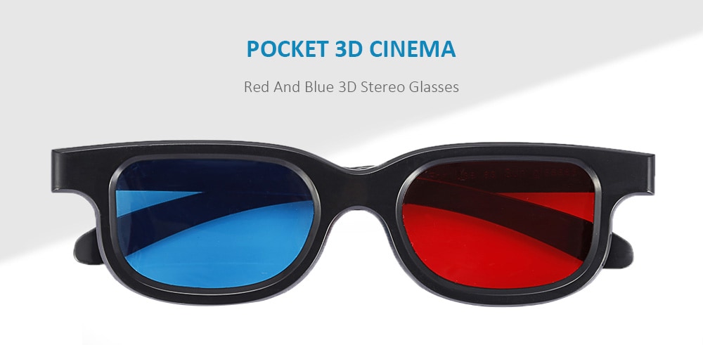 Red And Blue Glasses Stereo 3D Glasses for TV / Computer / Projector- Multi