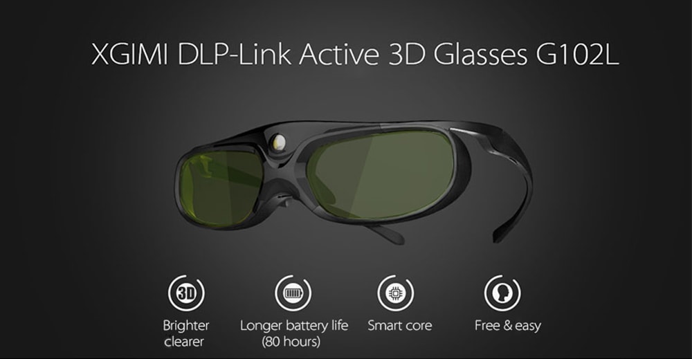 XGIMI DLP Link Shutter 3D Glasses for Z4 Aurora H1- Black