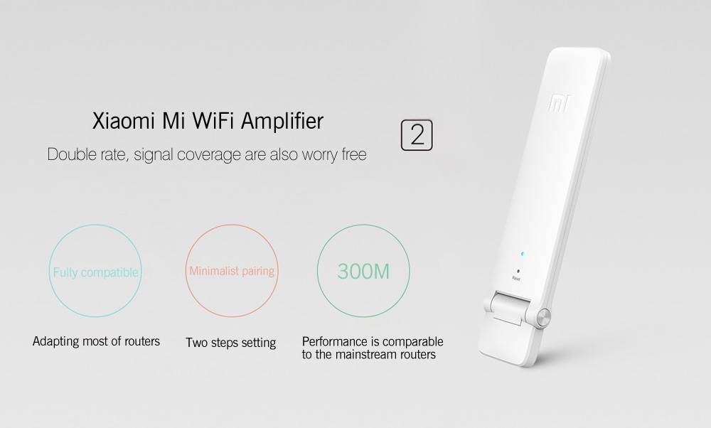 Original Xiaomi Mi WiFi 300M Amplifier 2 Expander for Mi Router- White CHINESE VERSION