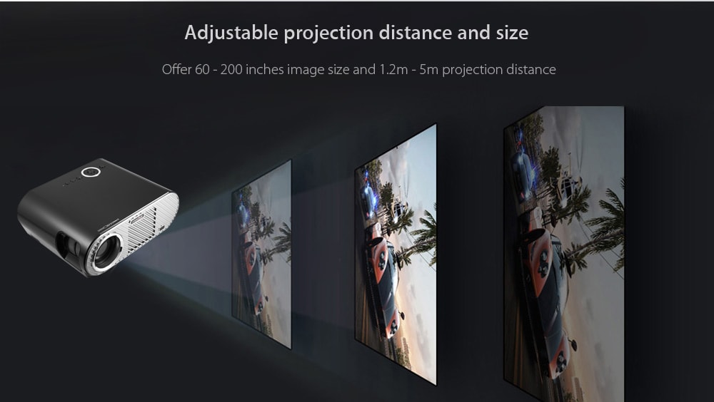 VIVIBRIGHT GP90 Projector 3200 Lumens Home Theater Support 1080P- Black US Plug