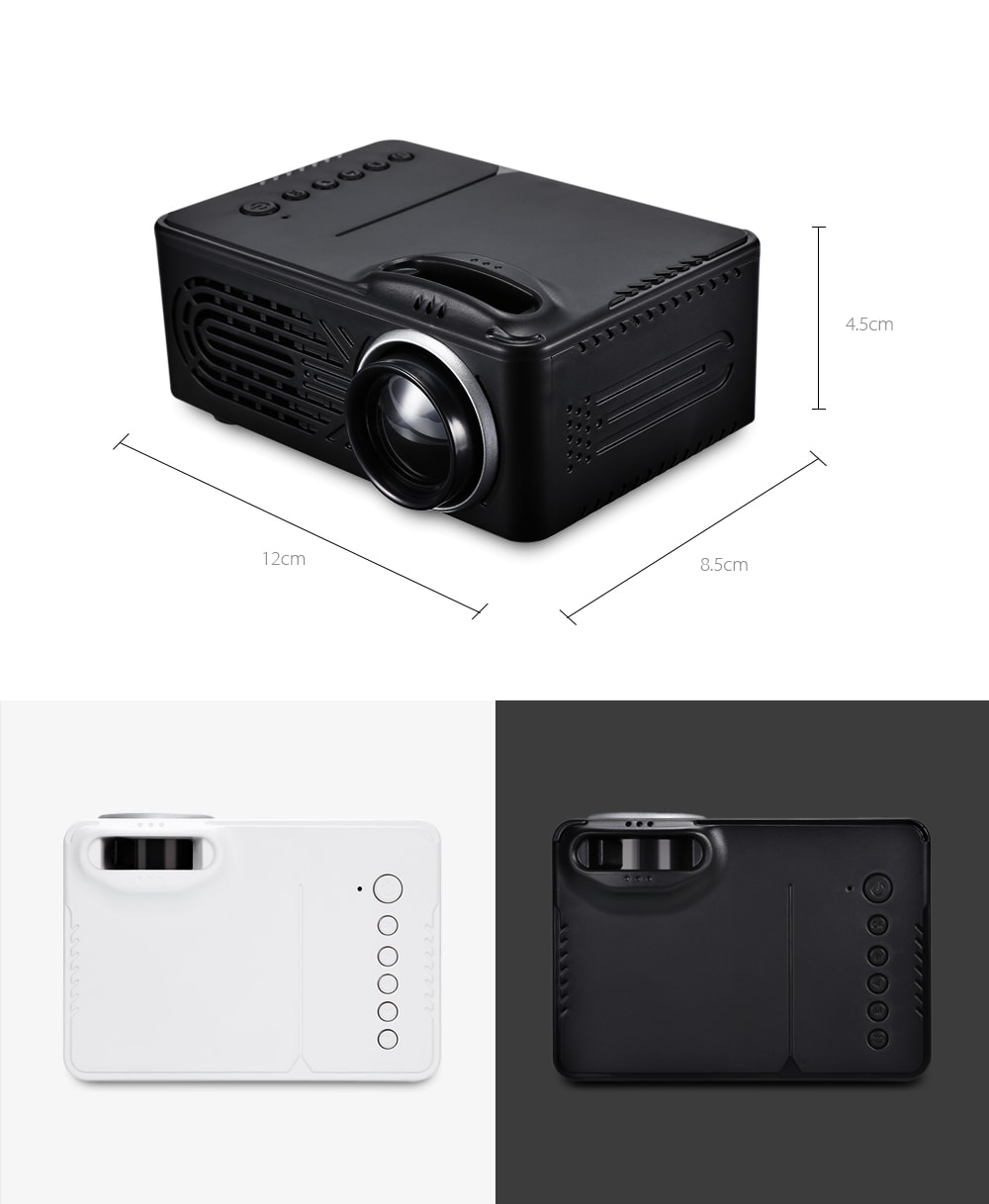 RD - 814 1080P Portable LED Mini Projector Multimedia for Photo Music Movie Text- White EU Plug