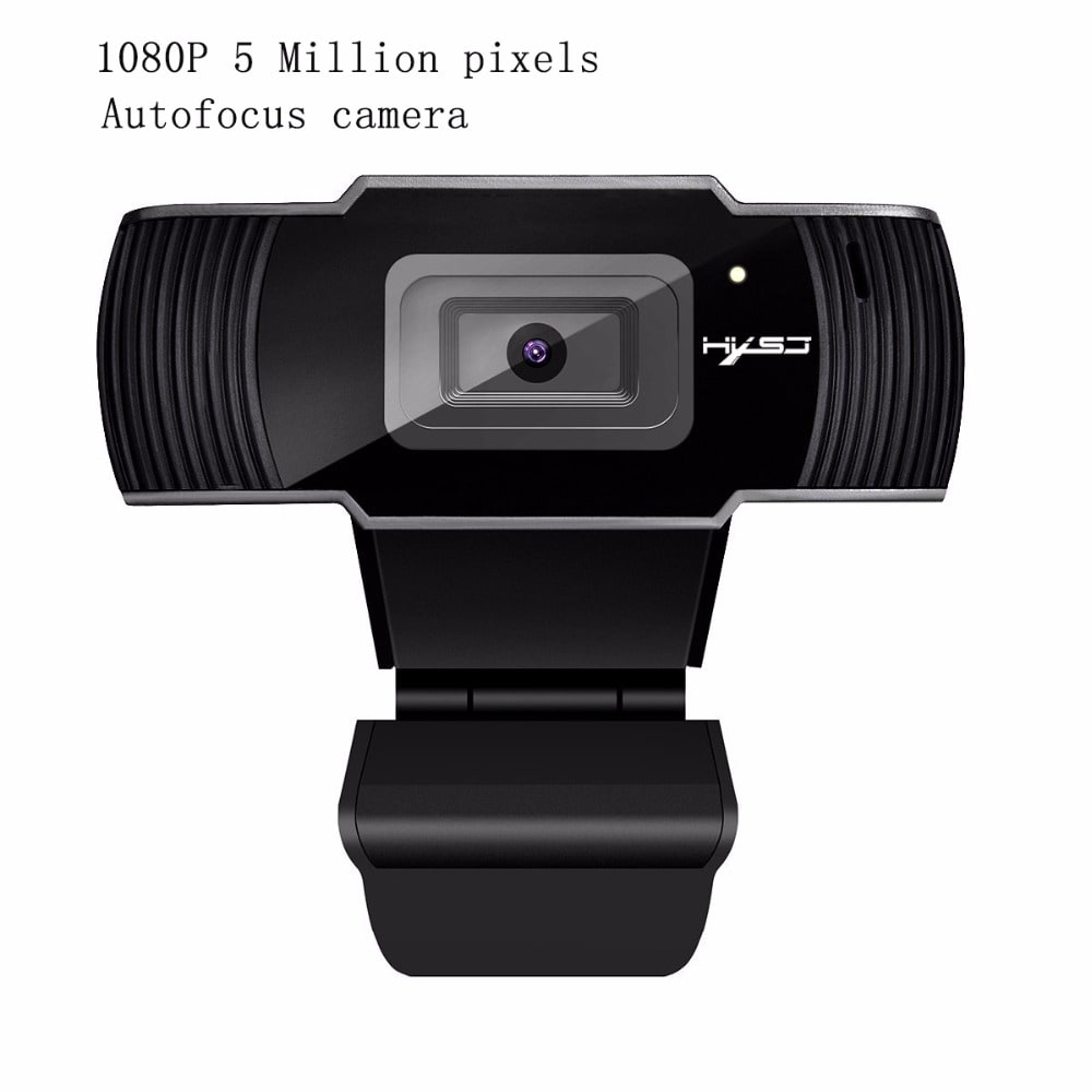 Webcam HD1080P 30FPS Auto Focus Computer Camera Sound-Absorbing Microphone- Black