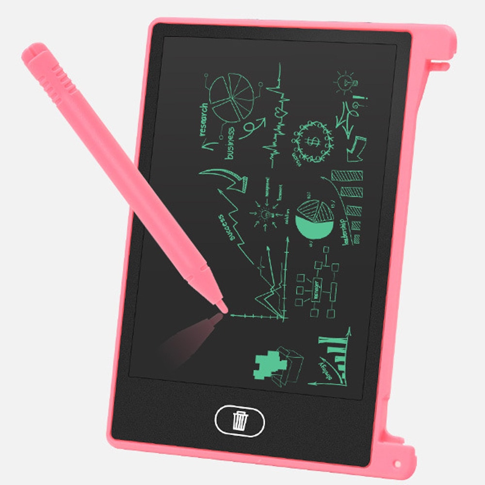 Portable Mini 4.4 Inch LED Blackboard Children's Drawing Message Board- Light Pink