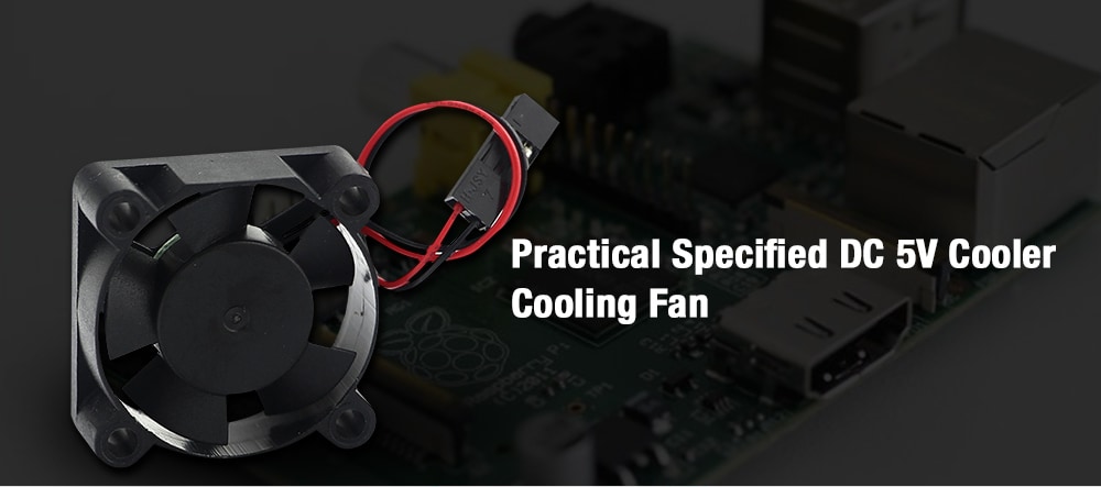 Full Function DC 5V Cooling Fan for Raspberry Pi B+ Aluminum Alloy Case- Black