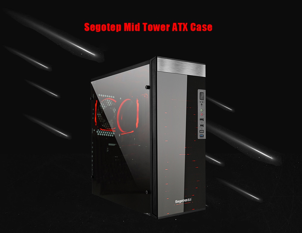 Segotep USB 3.0 Full Side Acrylic Gaming PC Case- Black