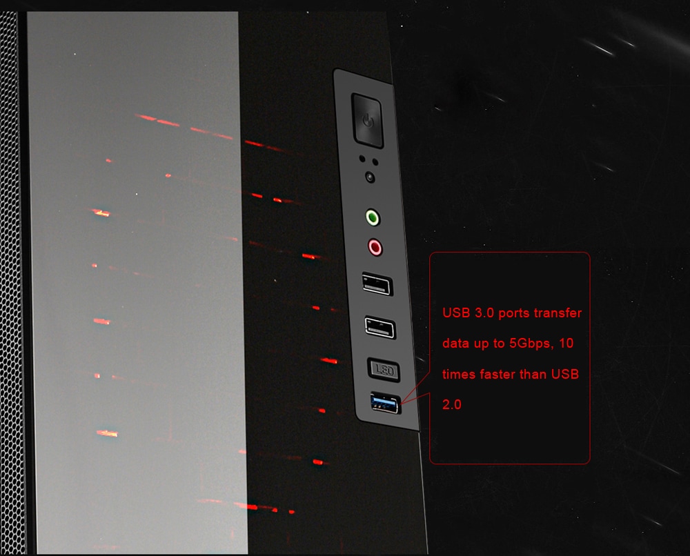 Segotep USB 3.0 Full Side Acrylic Gaming PC Case- Black