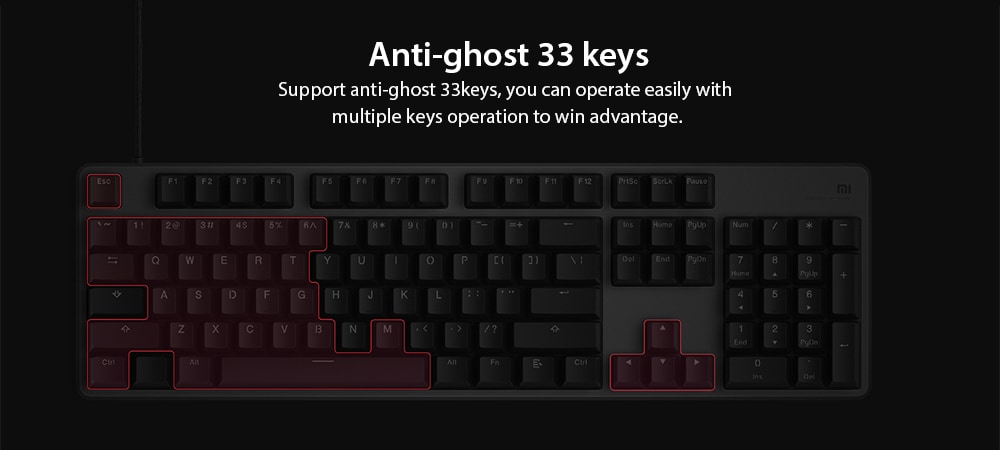 Xiaomi Gaming Keyboard with RGB Flashback- Dark Gray