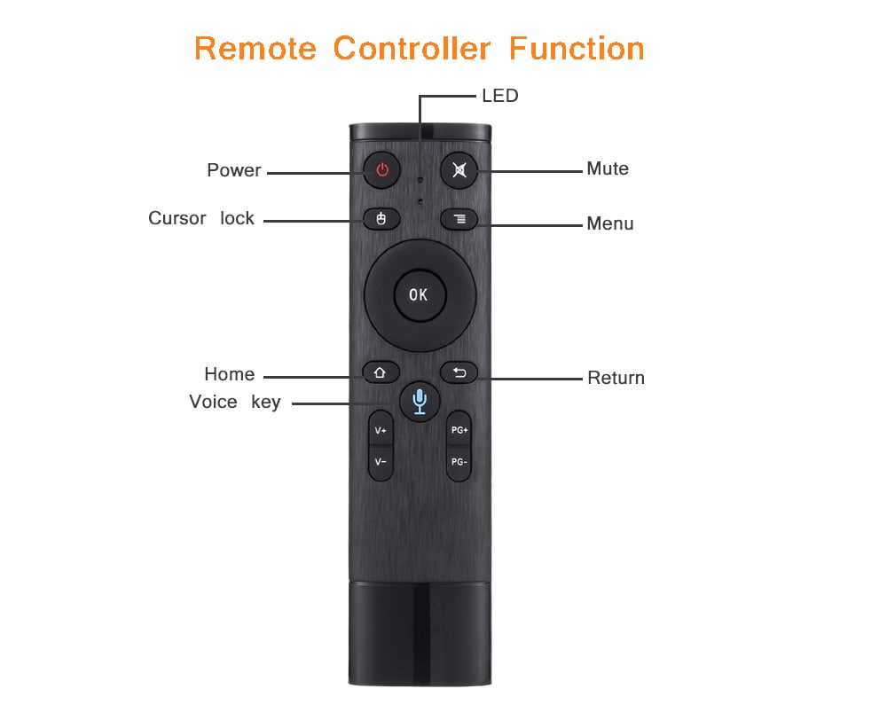 Q5 - A 2.4G Voice Function Remote Controller- Black