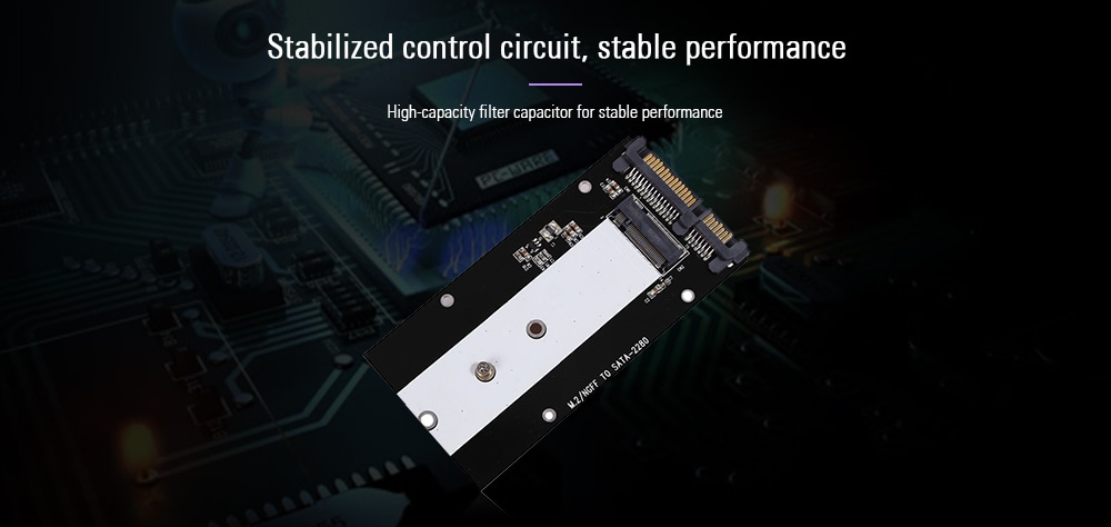 ZOMY S103 - 1N - PCBA M.2 NGFF SSD to SATA 3.0 Converter Adapter Card- Black