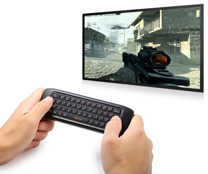 Viboton KB - 91 2.4GHz Handle Air Mouse + Wireless Keyboard for Home Entertainment- Black