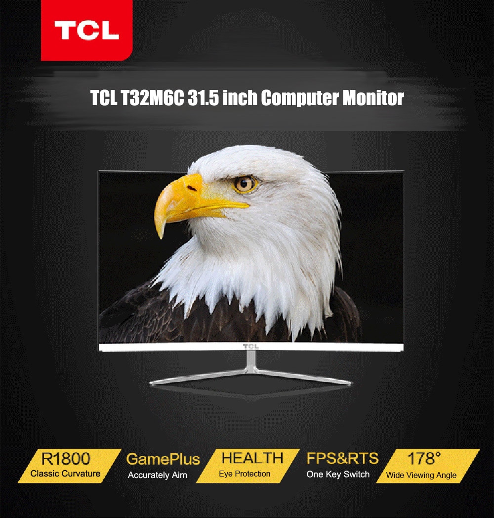 TCL T32M6C 31.5 inch LED Monitor Full HD 1080P Display- White