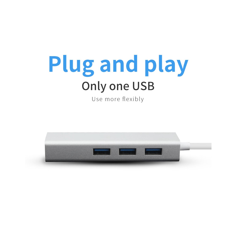 USB 3.0 Hub Plus 5.1 Sound Card Multifunction- Silver