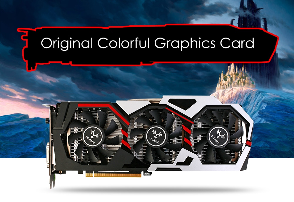 Original GeForce iGame GTX 1080 UT V2 Top Colorful Graphics Card 256bit GDDR5X Computer Hardware with Cooler Fan- Colormix
