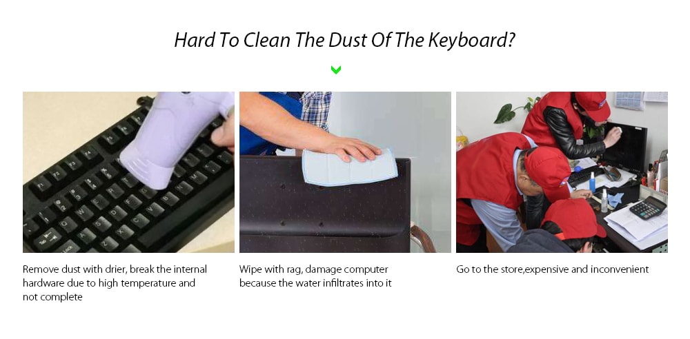 Mini USB Keyboard Vacuum Cleaner for Computer PC- Green
