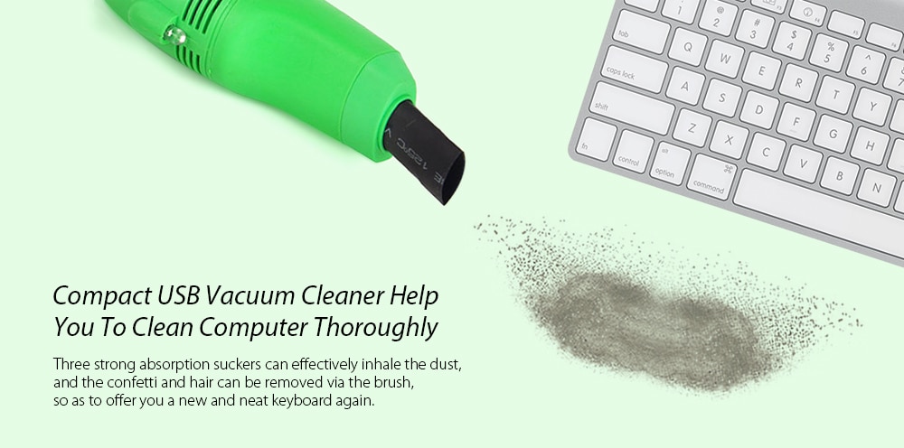 Mini USB Keyboard Vacuum Cleaner for Computer PC- Green