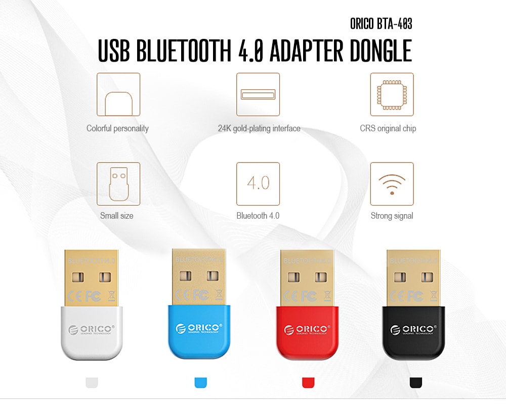 ORICO BTA-403 Mini USB Bluetooth 4.0 Adapter Dongle with CSR8510 Chipset- White