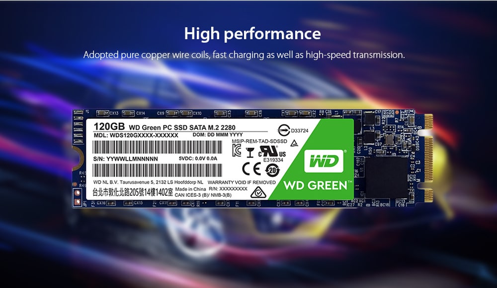 WD Green M.2 2280 Internal Solid State Drive- Green 120GB