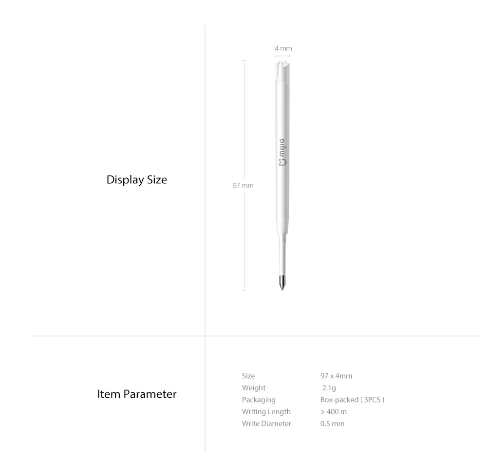 Xiaomi 0.5mm Ink Gel Pen Special Refill Stationery 3PCS- Black