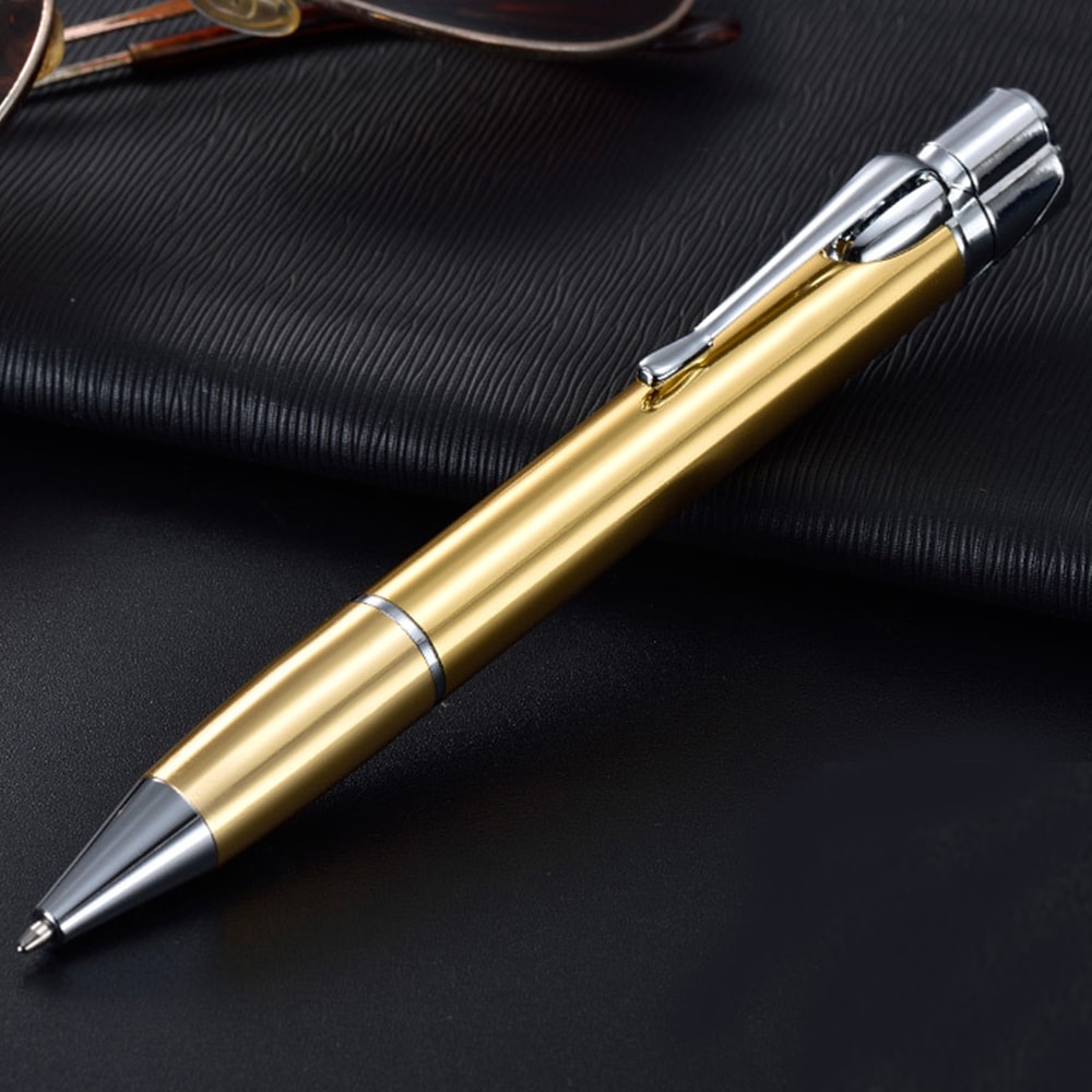 Personalized Ballpoint Pen Windproof Steam Lighter- Champagne Gold