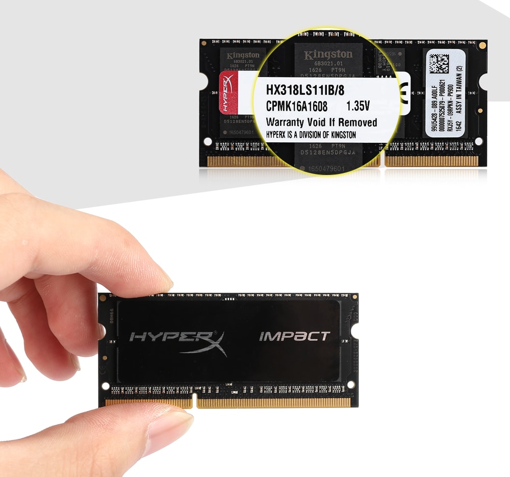 Original Kingston HyperX HX318LS11IB / 8 8GB Laptop Memory Module DDR3L 1866MHz- Black