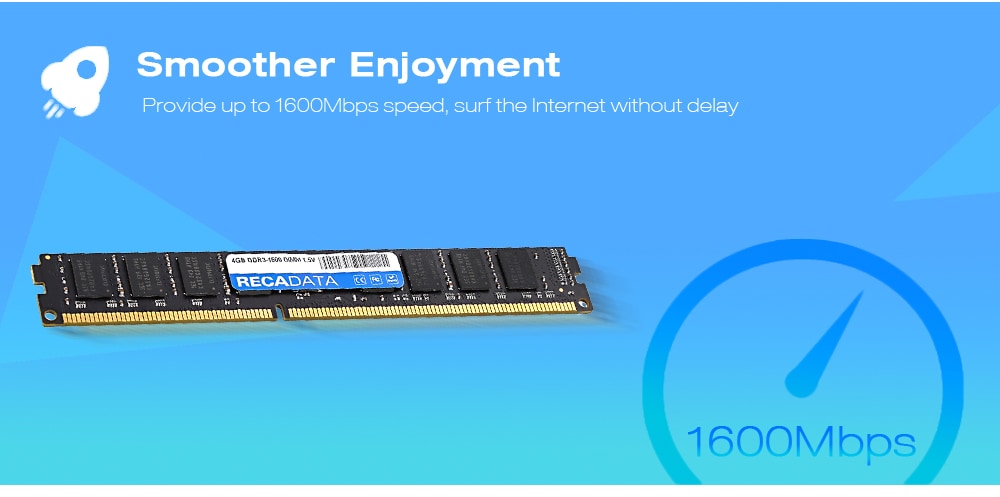 RECADATA 4GB DDR3 - 1600 Memory Module for Desktop 240 Pin- Multi