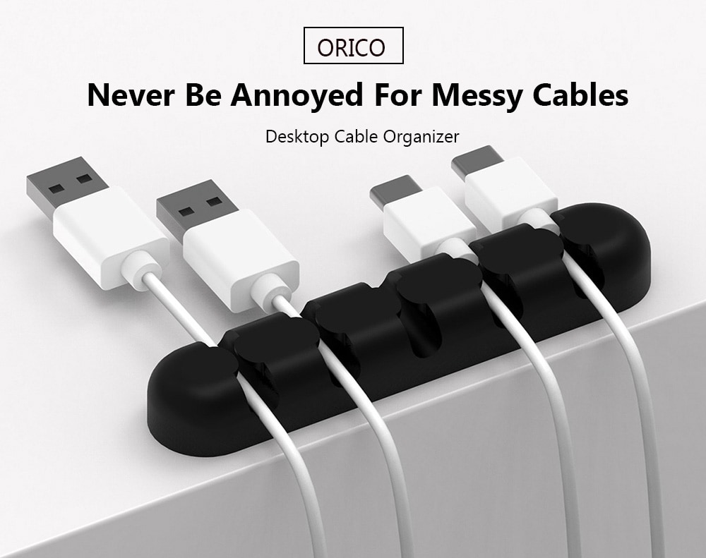 ORICO CBS5 - 5 Desktop Cable Organizer Wire Wrapper with 5 Positions 5PCS- Multi-A