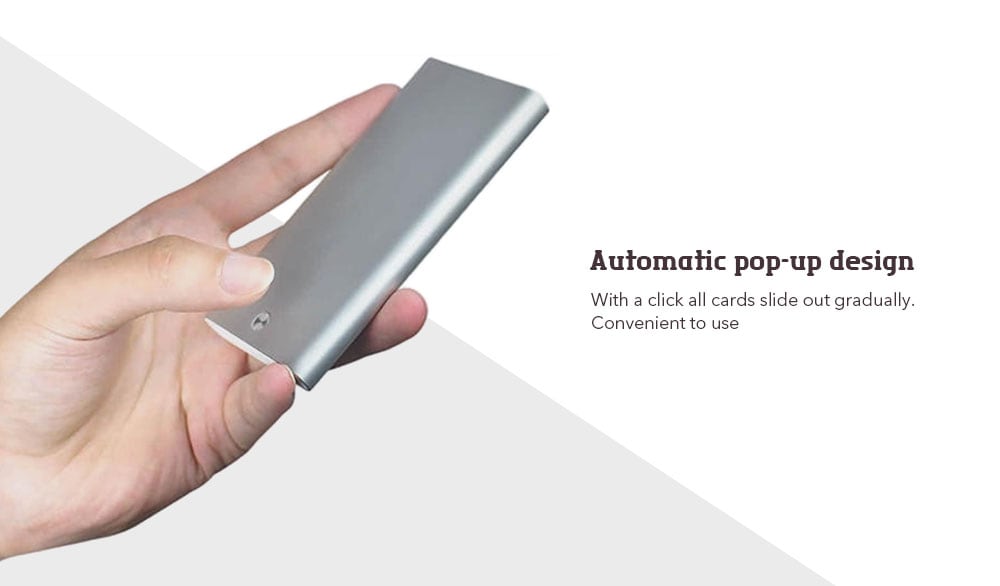 Xiaomi Slim Automatic Pop Up Business Card Holder- Silver