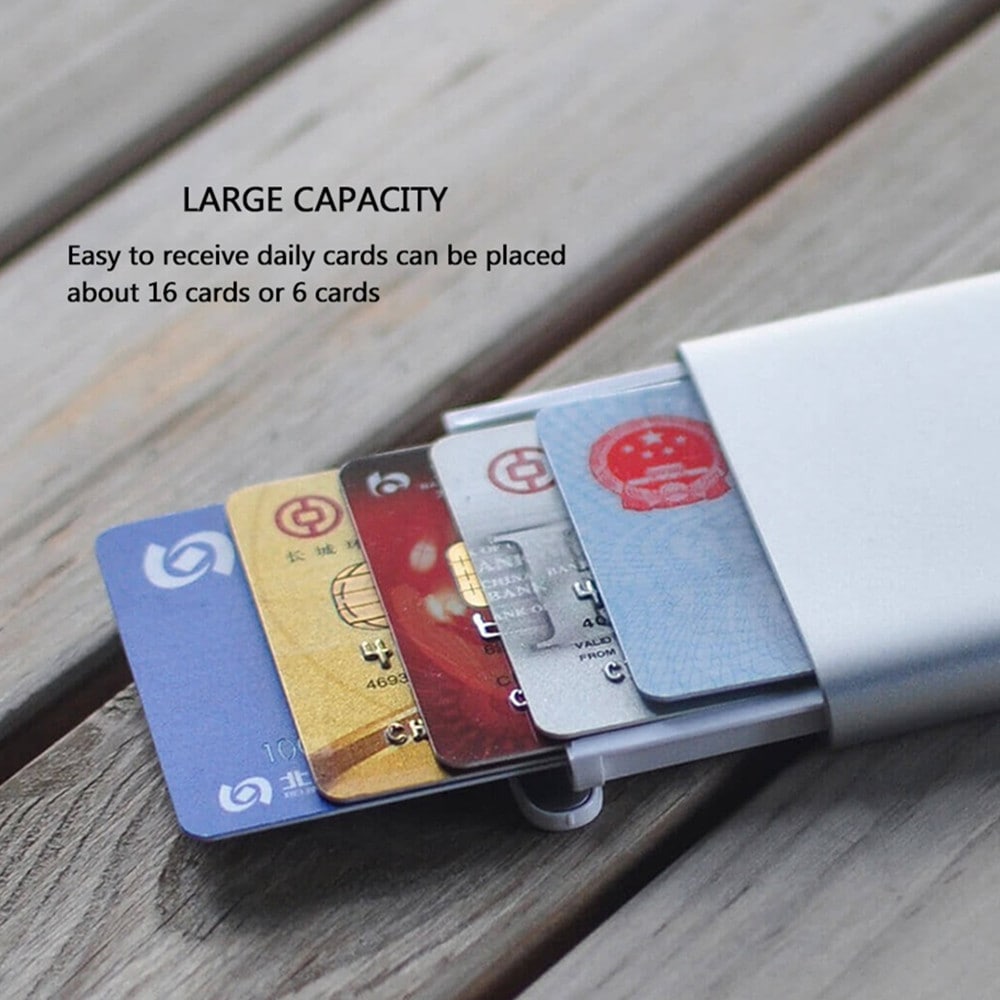 Xiaomi MIIIW Portable Aluminum Alloy Card Case Wallet ID Credit Card Storage Box- Silver