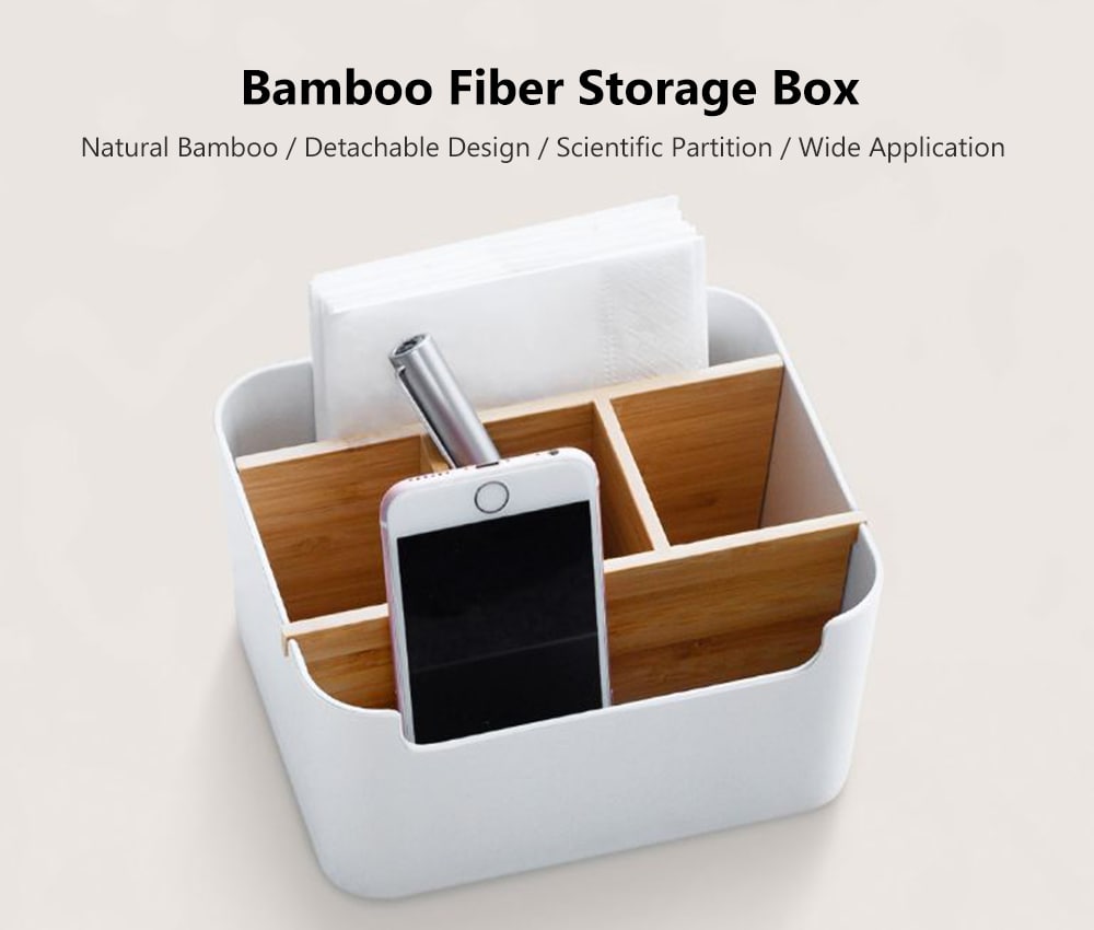 Bamboo Fiber Partition Large Capacity Storage Box from Xiaomi youpin- White