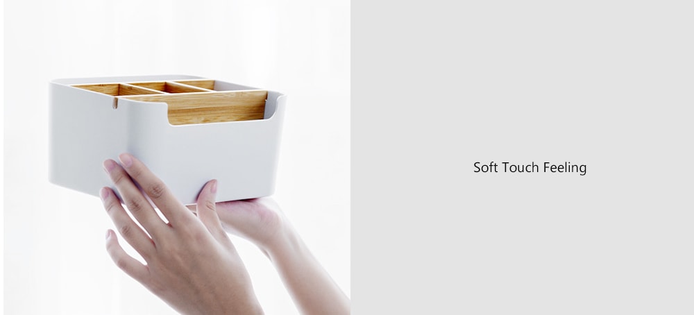 Bamboo Fiber Partition Large Capacity Storage Box from Xiaomi youpin- White