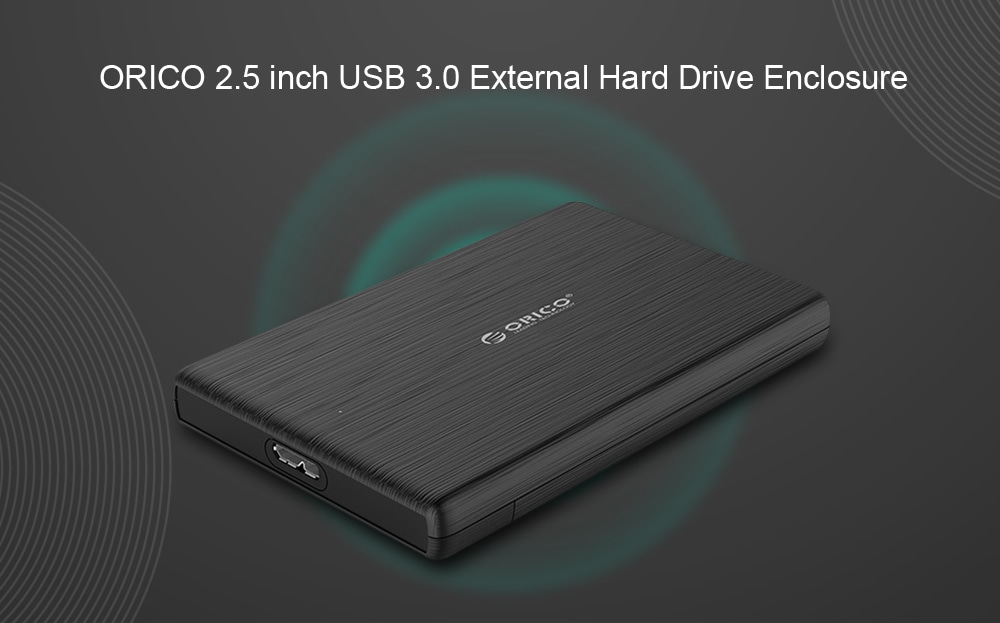 ORICO 2.5 inch USB 3.0 External Hard Drive Enclosure for HDD / SSD- Jet Black