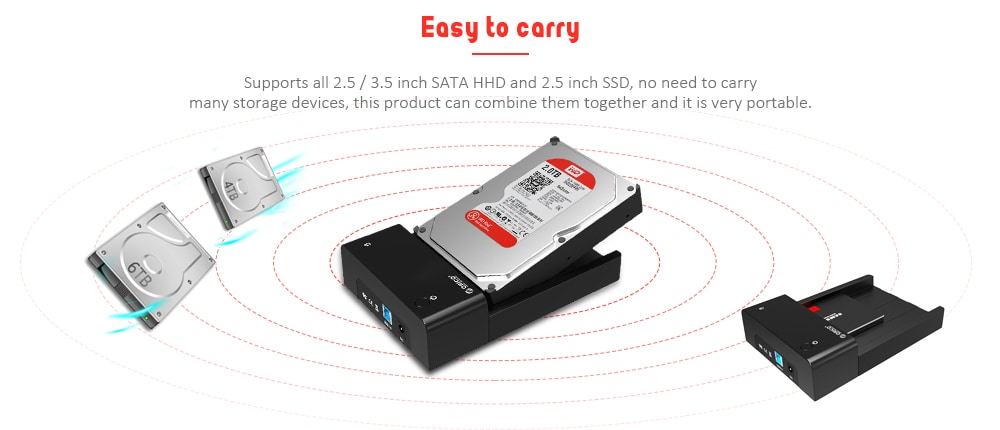 ORICO 6518US3 - V1 USB 3.0 3.5 inch SATA HDD Hard Drive Disk External Enclosure Case- Black EU Plug