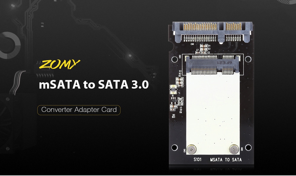 ZOMY mSATA to SATA 3.0 Converter SSD Adapter Card- Black