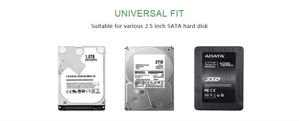 USB3.0 2.5 inch Serial Port SATA Solid State SSD Transparent Mechanical Mobile Hard Disk Box- Transparent