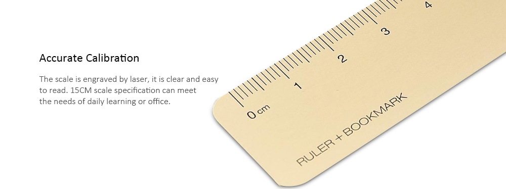 RUMA Metal Bookmark Ruler Multi-Function Metal Scale from Xiaomi youpin- Champagne Gold