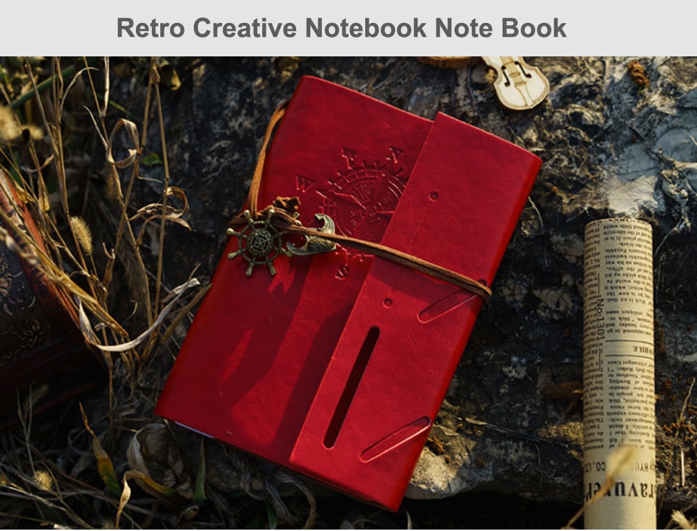 European Retro Creative Notebook Note Book- Red