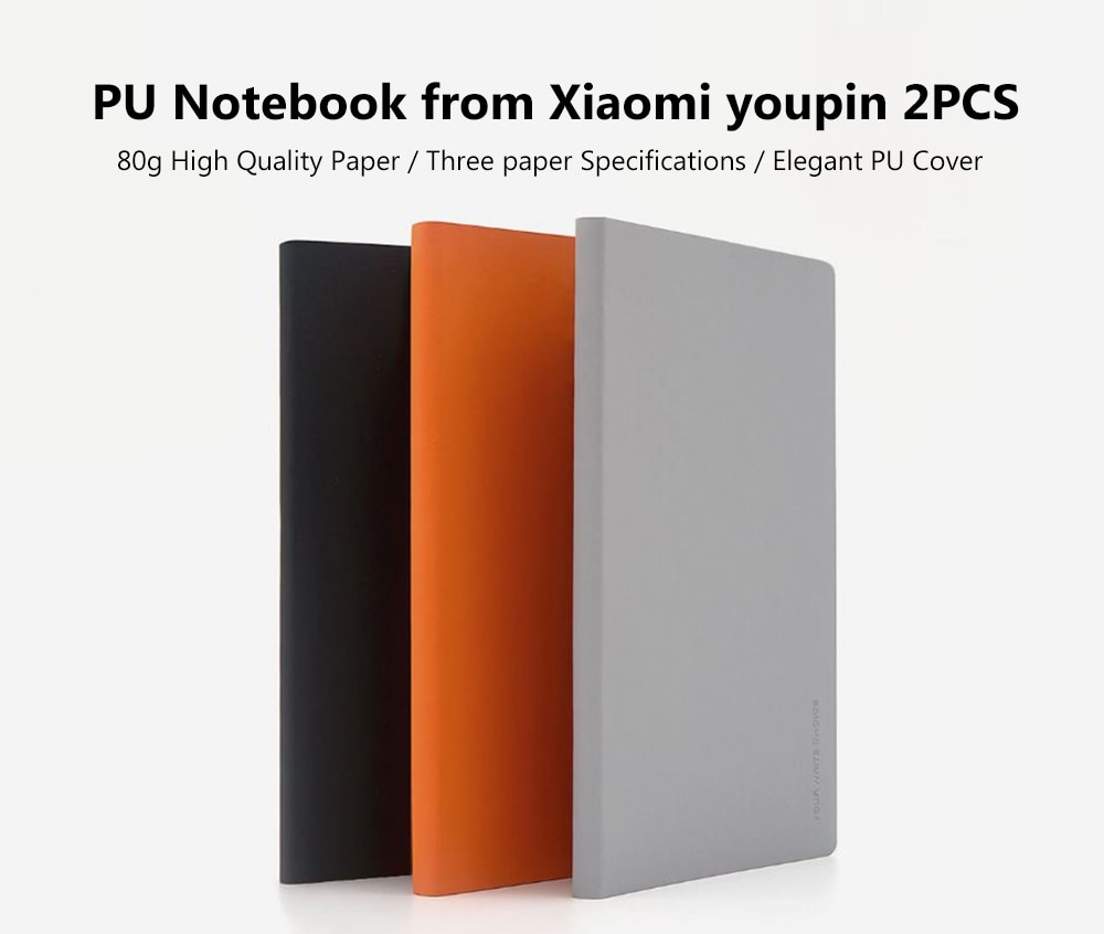 PU Notebook from Xiaomi youpin 2PCS- Gray