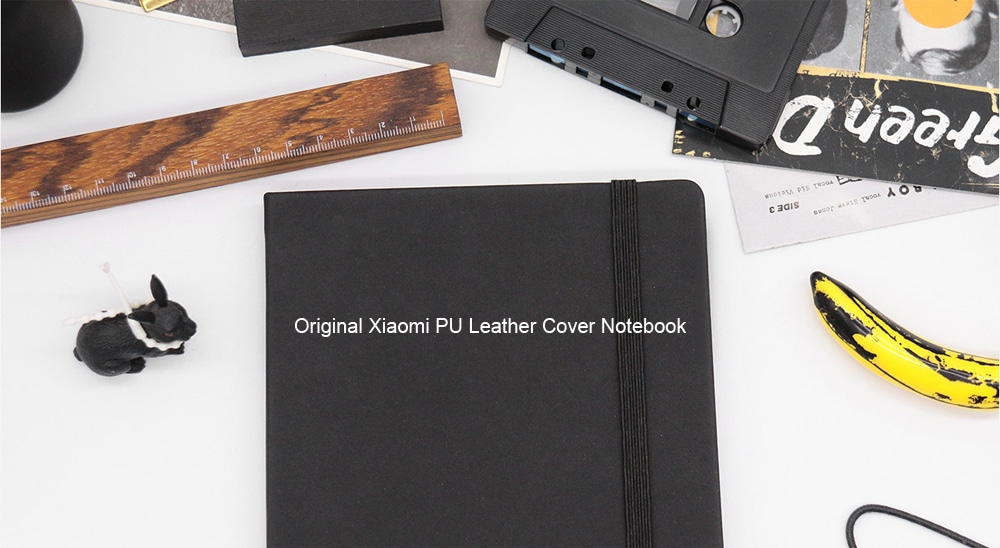 Original Xiaomi PU Leather Cover Notebook Writing Book- Black