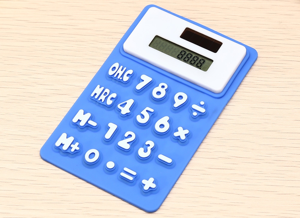 RJSQ5 Silicone Solar Calculator 1PC Portable Soft Keyboard Calculator- Colormix 1Pc