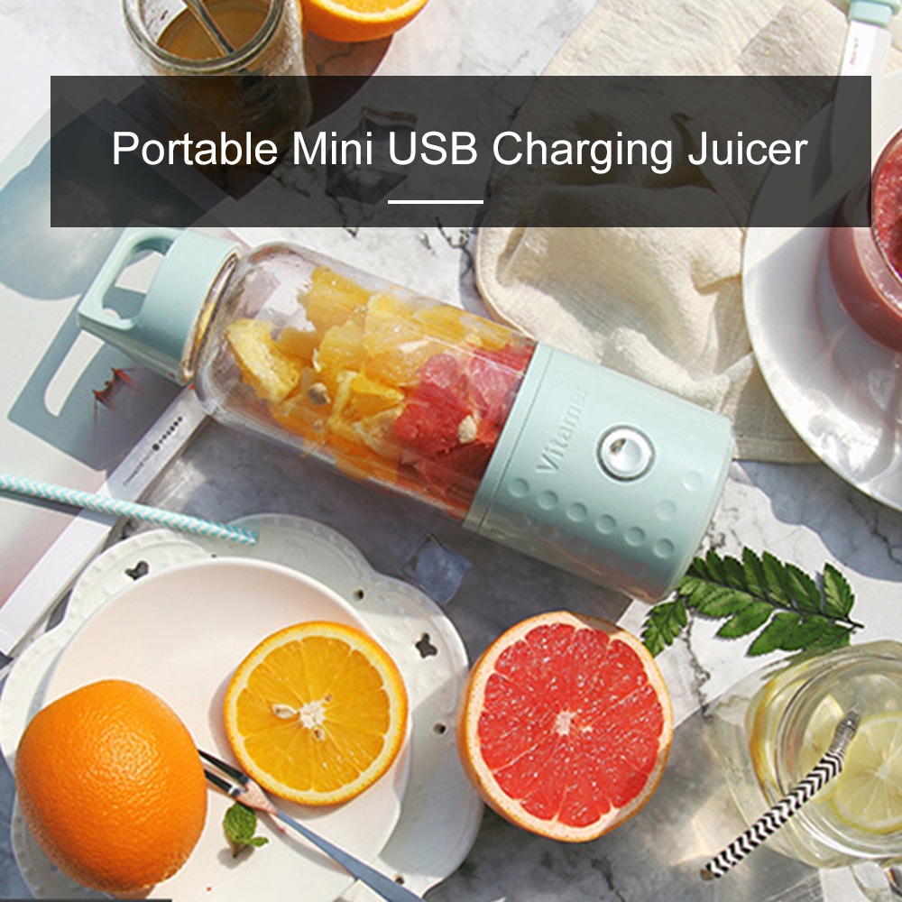 Portable Mini USB Charging Juicer- Coral Blue