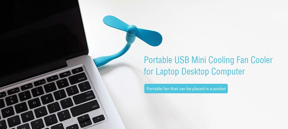 Portable Flexible USB Mini Cooling Fan Cooler for Laptop Desktop Computer- Dodger Blue